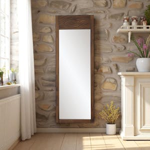 Miroir vertical en bois foncé - motif tronc d'arbre HILO